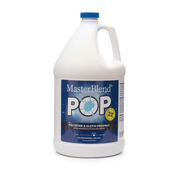 P.O.P. is the industry's BEST product for polyester and olefin carpets (polypropylene). Extra aggressive on oils and greases. This product packs a punch in cleaning oily, greasy polyester and olefin traffic lanes or any traffic lanes that do not respond to regular presprays.  • Formulated for Polyester & Olefin Carpet • 32:1 Concentrate • Deep Cleans Oil and Soil Build-up • Removes Filtration Soil at Carpet Edges • Ready To Use pH Is 10.3